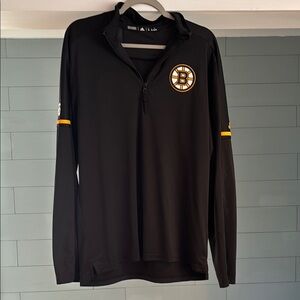 Boston Bruins Adidas Black Quarter-Zip Pullover